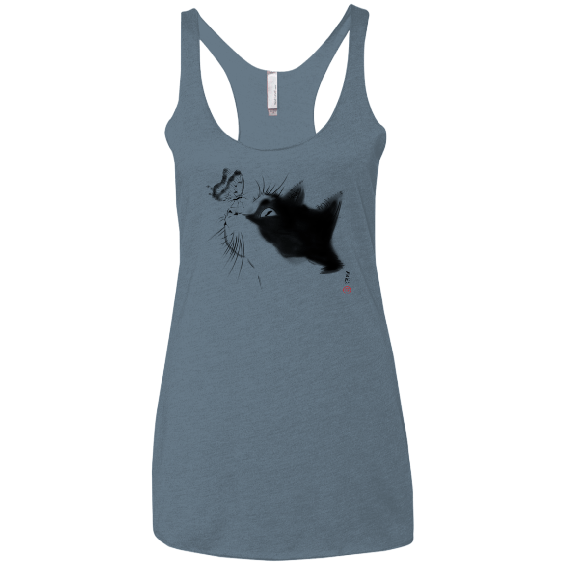 T-Shirts Indigo / X-Small Curious Cat Women's Triblend Racerback Tank