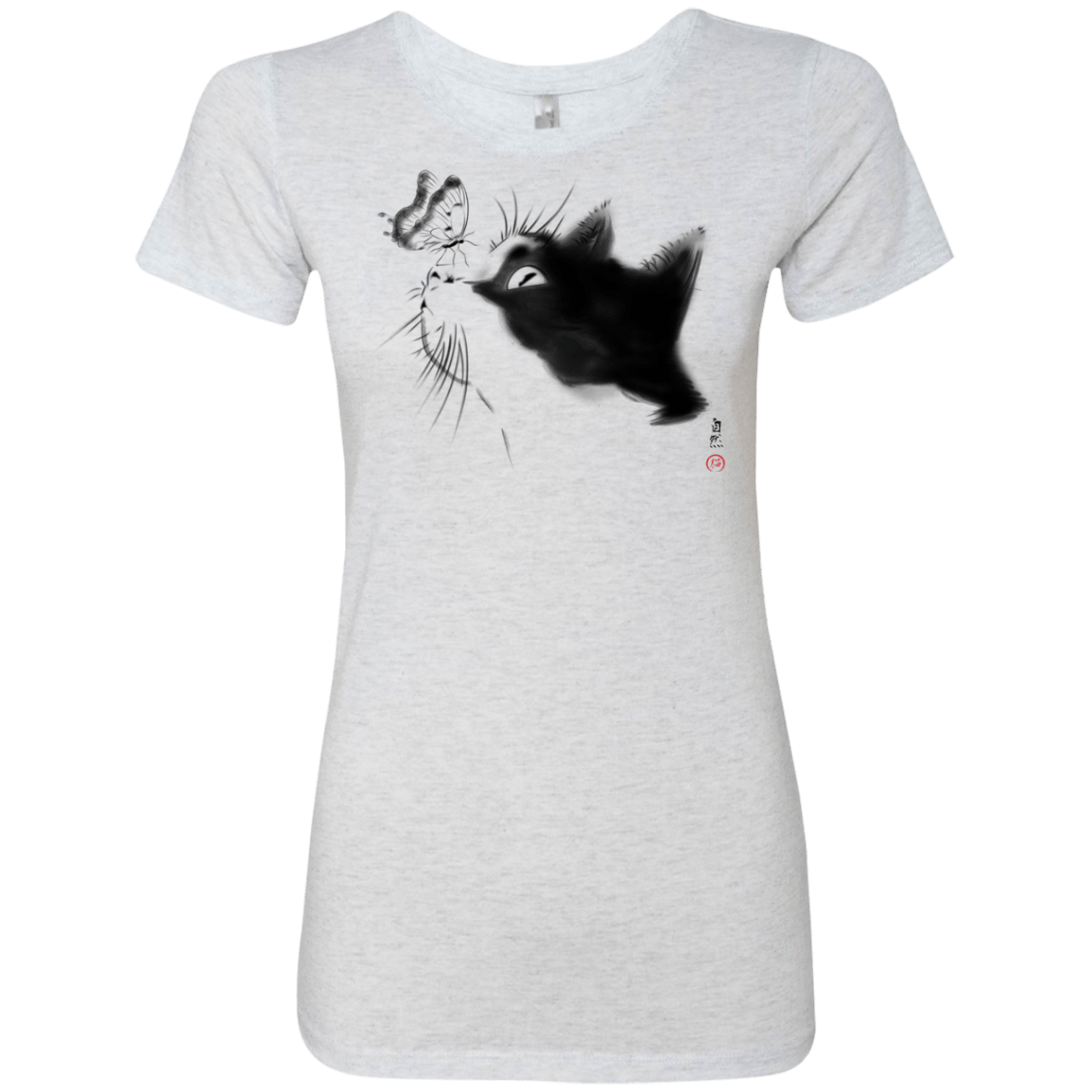 T-Shirts Heather White / S Curious Cat Women's Triblend T-Shirt
