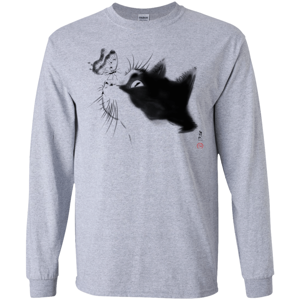 T-Shirts Sport Grey / YS Curious Cat Youth Long Sleeve T-Shirt