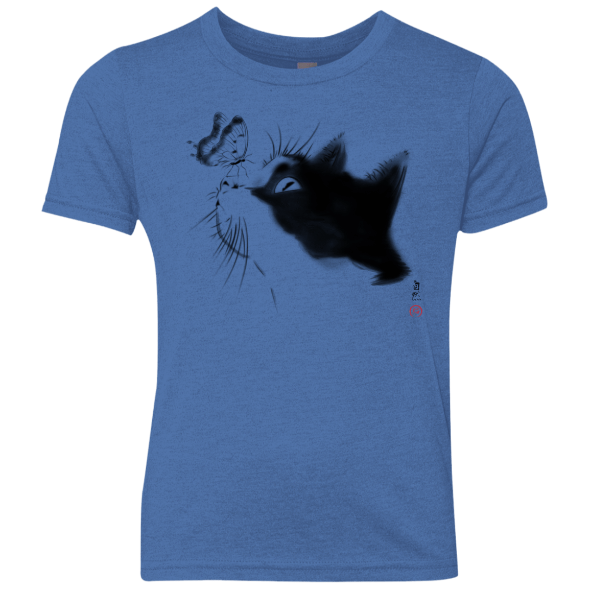 T-Shirts Vintage Royal / YXS Curious Cat Youth Triblend T-Shirt