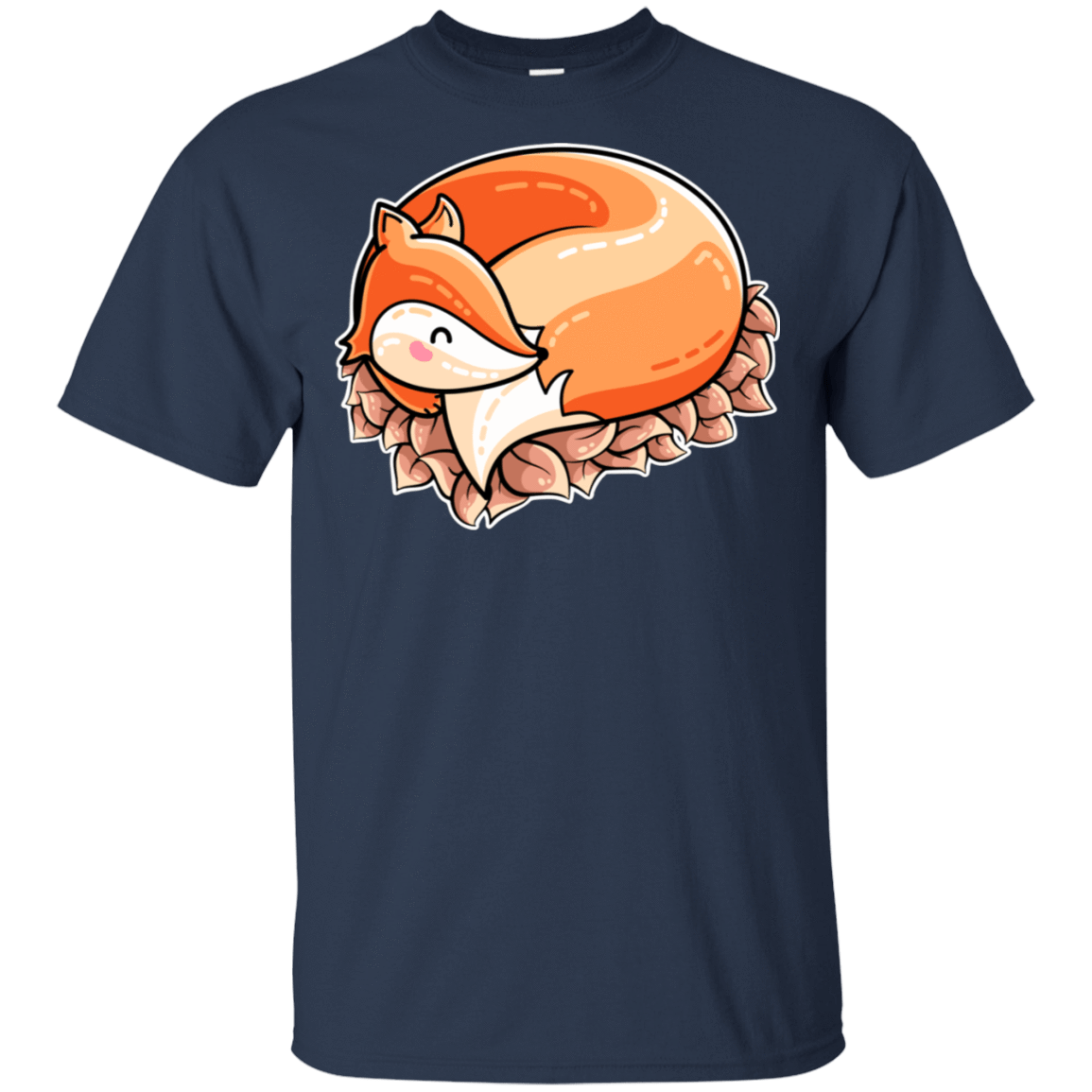 T-Shirts Navy / S Curled Fox T-Shirt