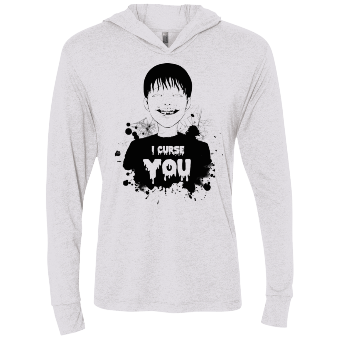 T-Shirts Heather White / X-Small Curse Triblend Long Sleeve Hoodie Tee