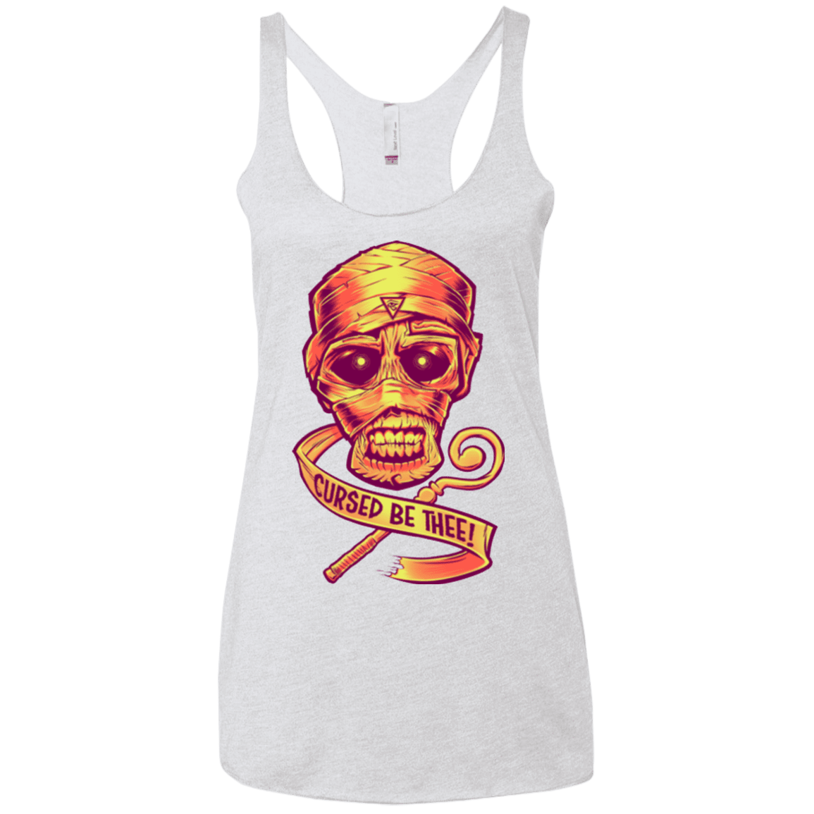 T-Shirts Heather White / X-Small CURSED Women's Triblend Racerback Tank