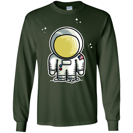 T-Shirts Forest Green / S Cute Astronaut Men's Long Sleeve T-Shirt