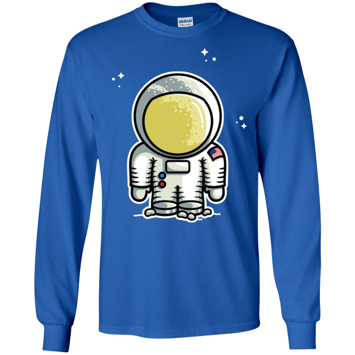 T-Shirts Royal / S Cute Astronaut Men's Long Sleeve T-Shirt