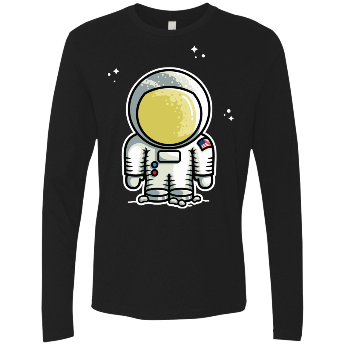T-Shirts Black / S Cute Astronaut Men's Premium Long Sleeve