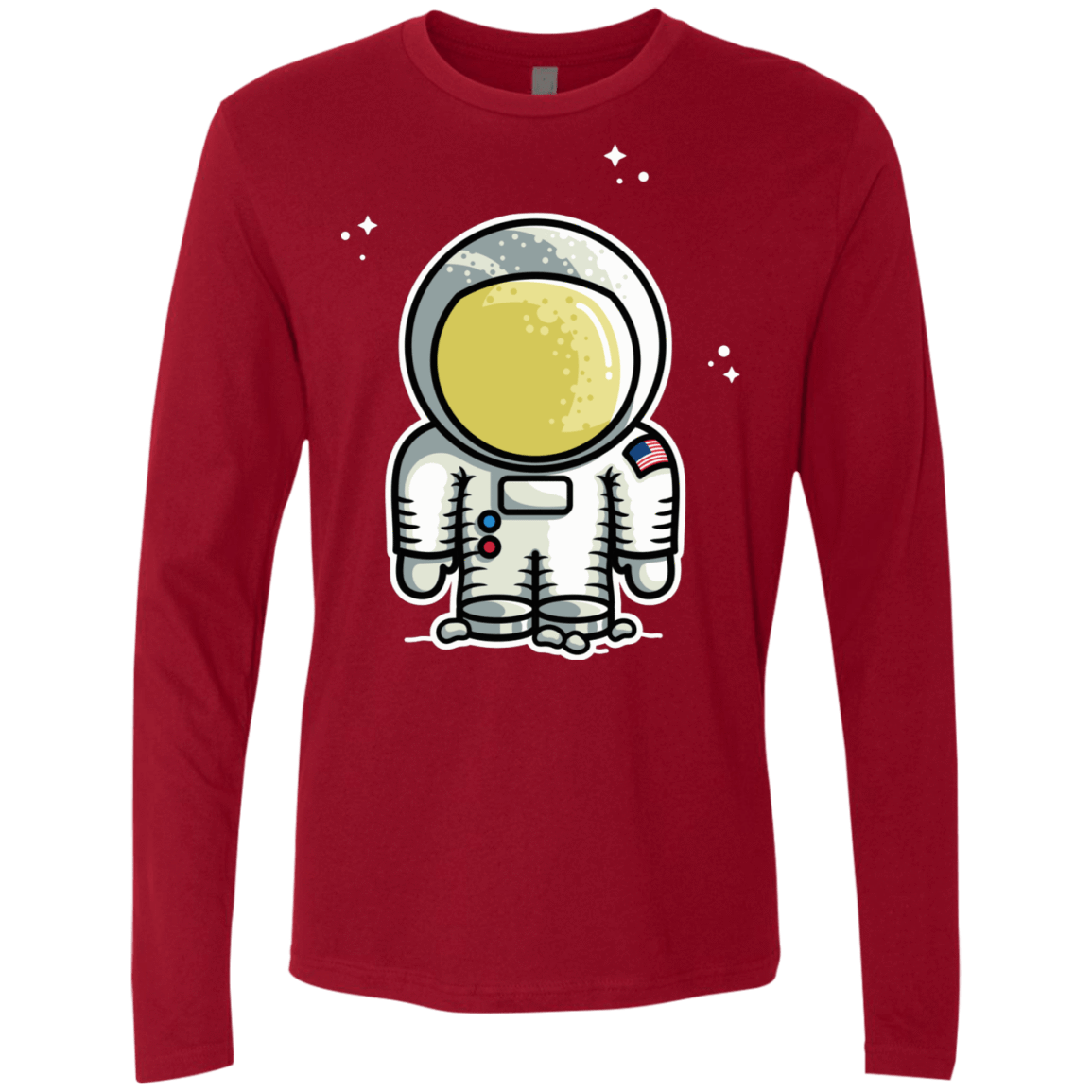T-Shirts Cardinal / S Cute Astronaut Men's Premium Long Sleeve