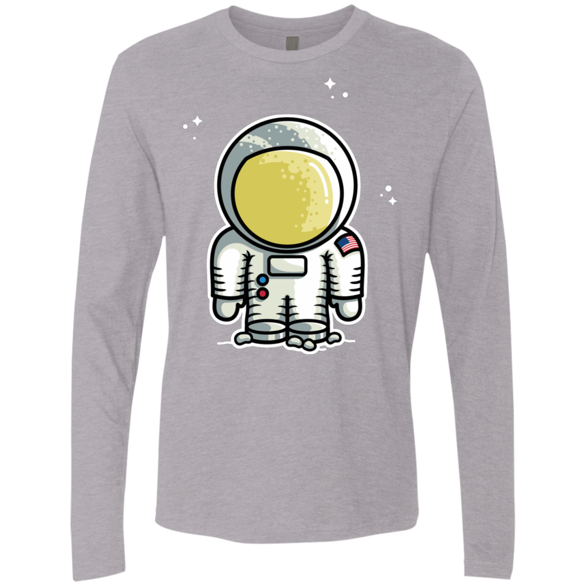T-Shirts Heather Grey / S Cute Astronaut Men's Premium Long Sleeve