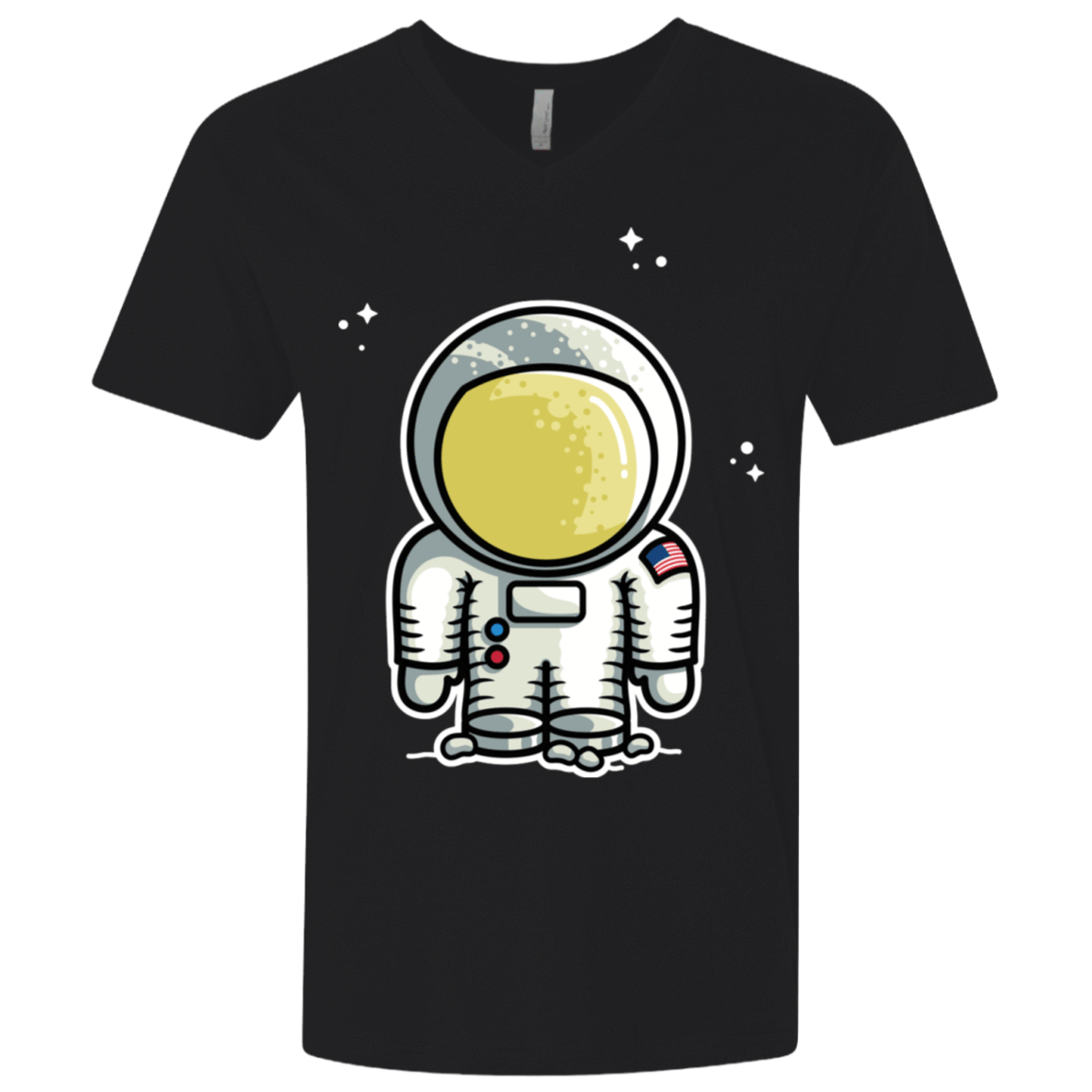 T-Shirts Black / X-Small Cute Astronaut Men's Premium V-Neck