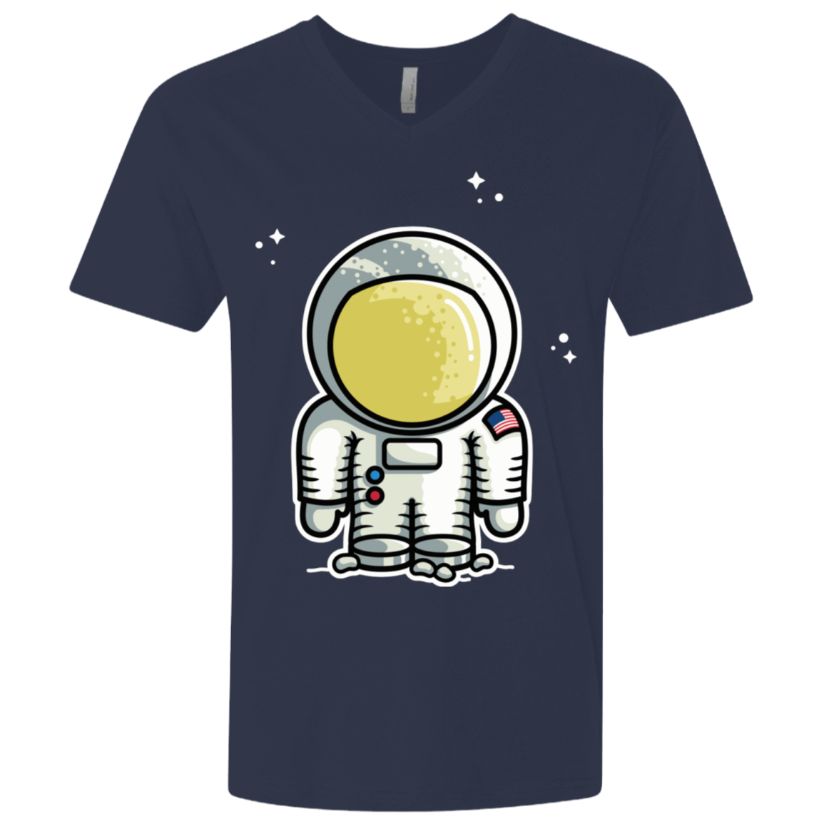 T-Shirts Midnight Navy / X-Small Cute Astronaut Men's Premium V-Neck