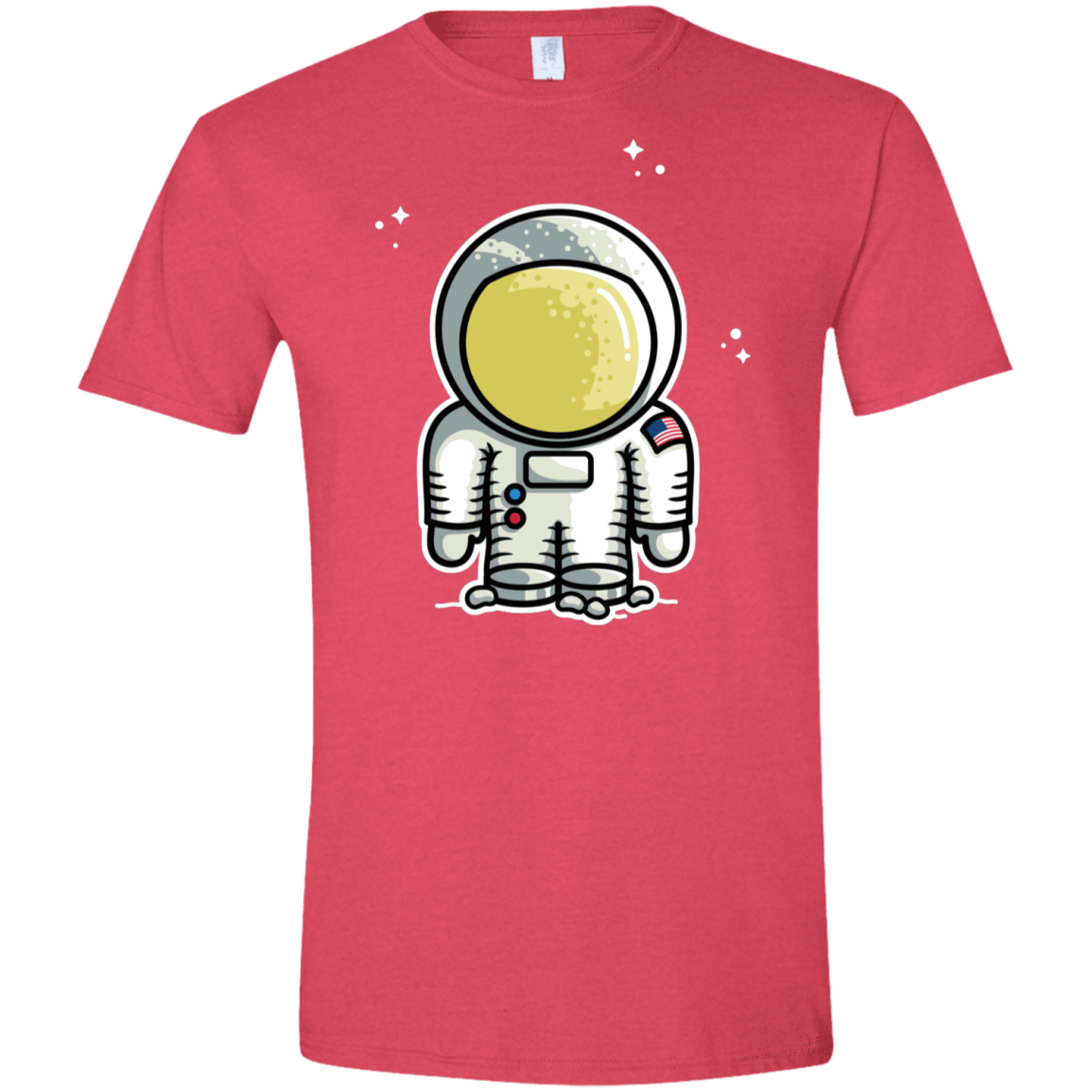 T-Shirts Heather Red / S Cute Astronaut Men's Semi-Fitted Softstyle