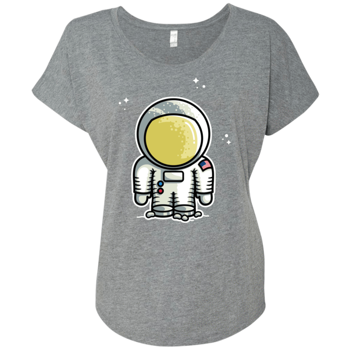 T-Shirts Premium Heather / X-Small Cute Astronaut Triblend Dolman Sleeve