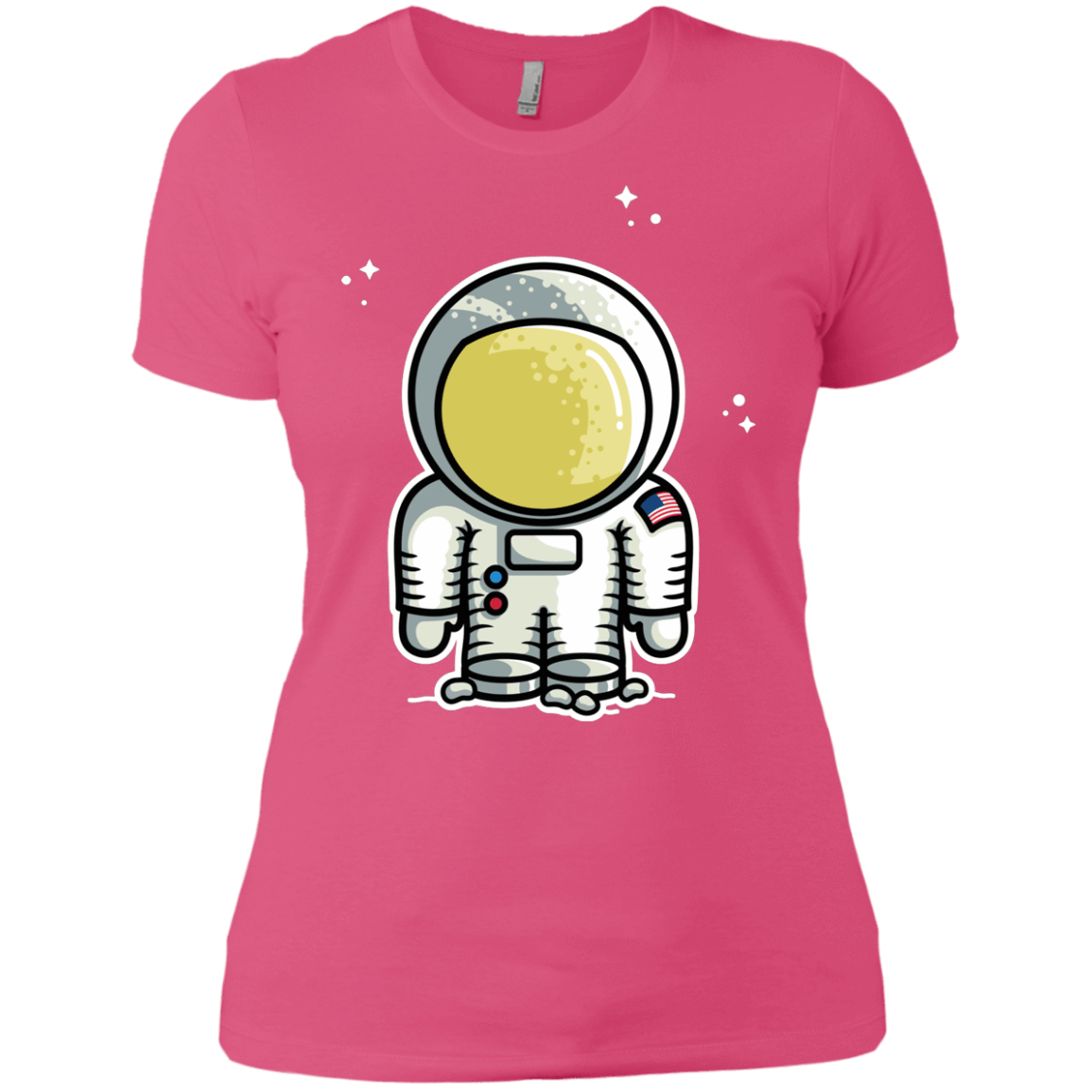 T-Shirts Hot Pink / X-Small Cute Astronaut Women's Premium T-Shirt