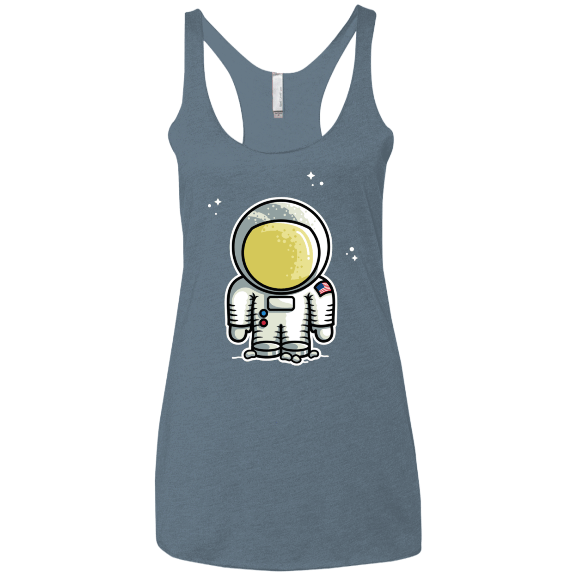 T-Shirts Indigo / X-Small Cute Astronaut Women's Triblend Racerback Tank