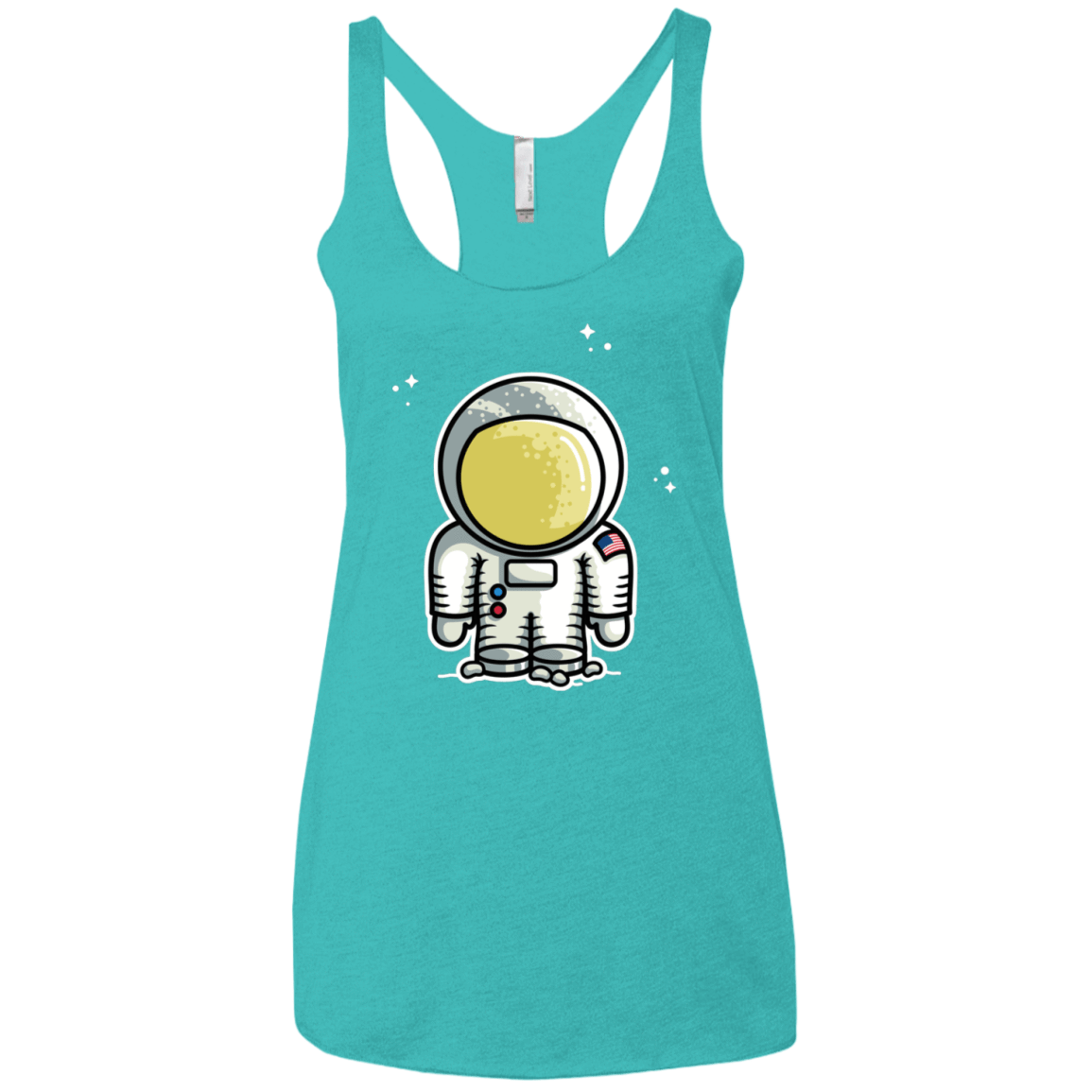 T-Shirts Tahiti Blue / X-Small Cute Astronaut Women's Triblend Racerback Tank