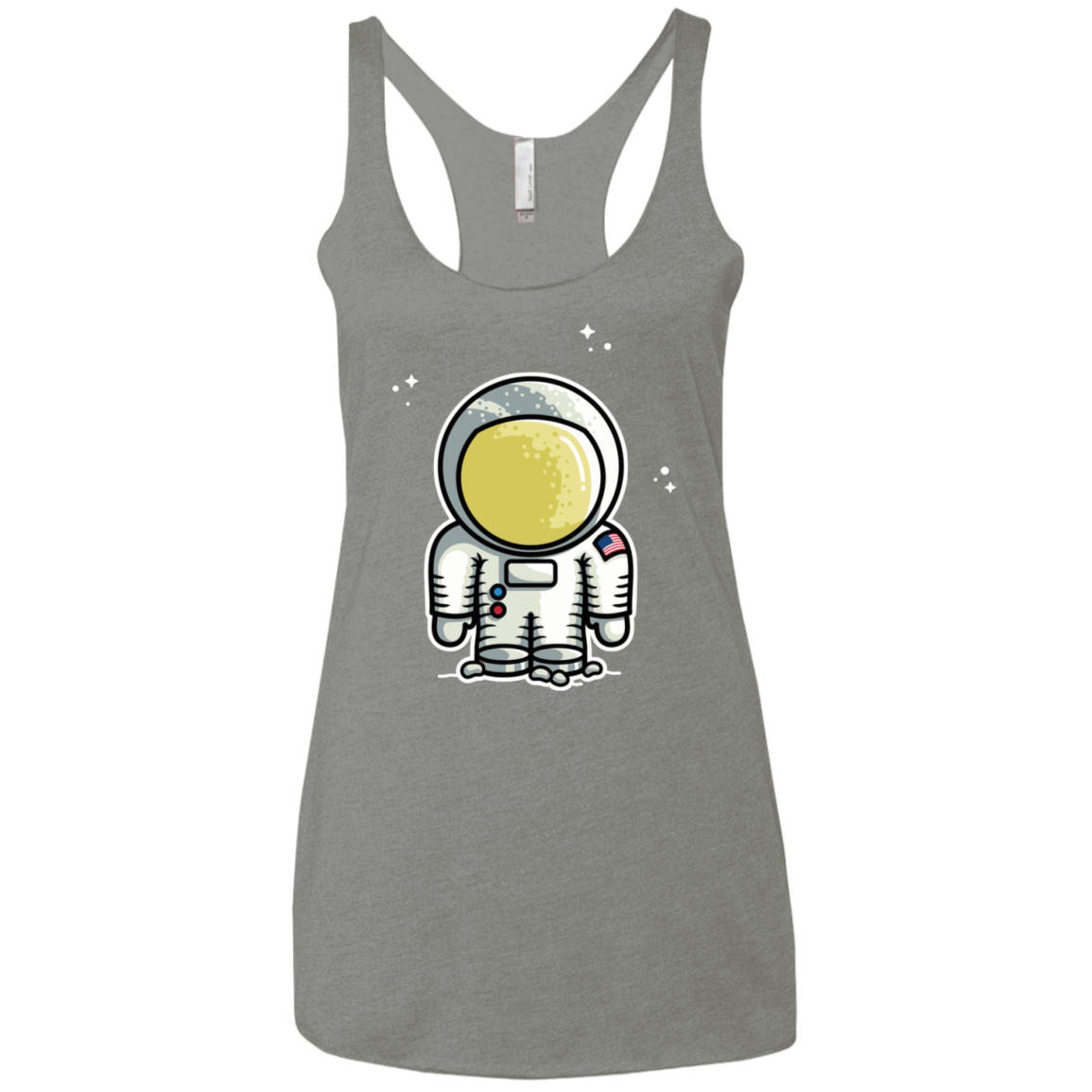 T-Shirts Venetian Grey / X-Small Cute Astronaut Women's Triblend Racerback Tank