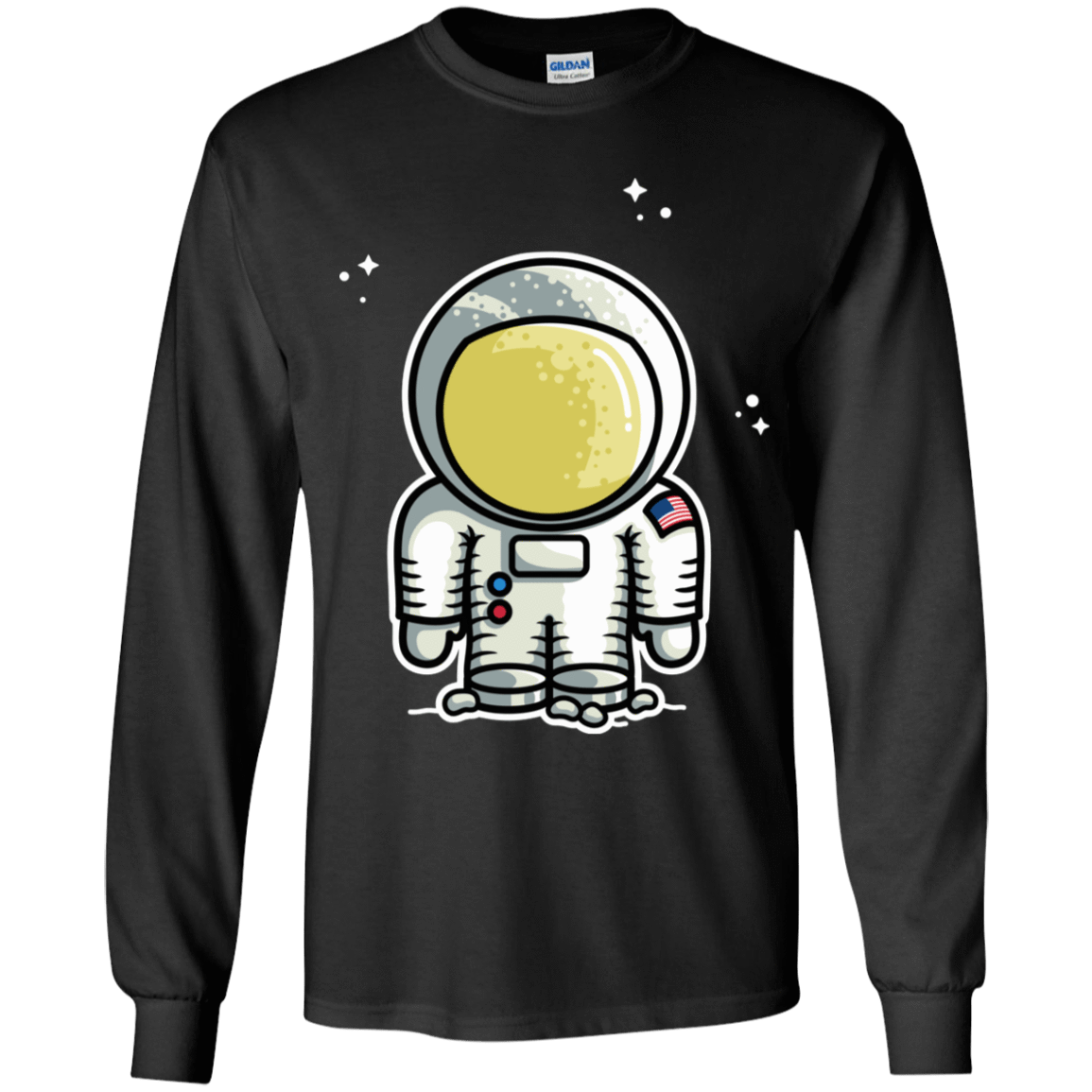 T-Shirts Black / YS Cute Astronaut Youth Long Sleeve T-Shirt