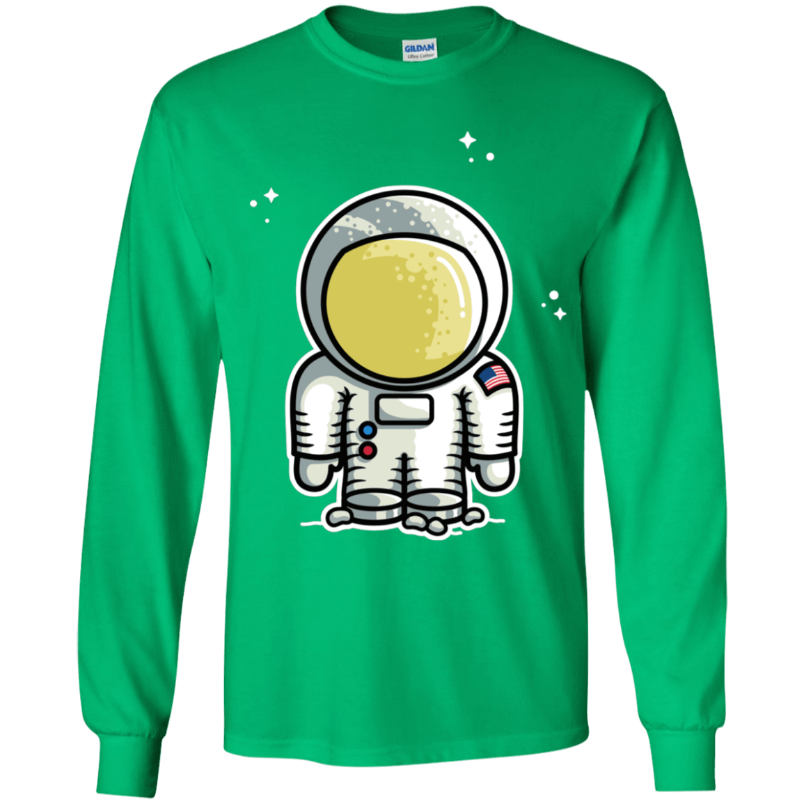 T-Shirts Irish Green / YS Cute Astronaut Youth Long Sleeve T-Shirt