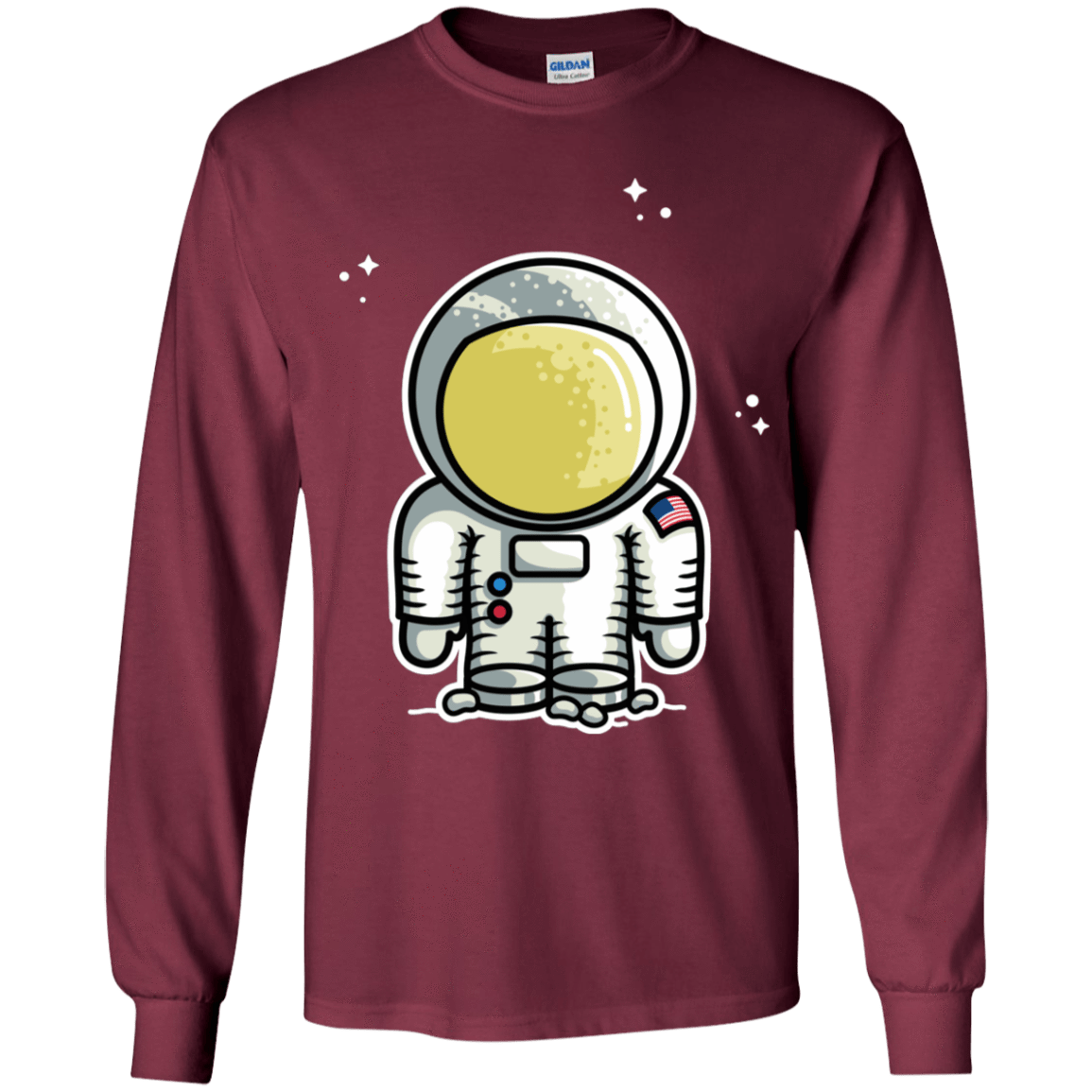 T-Shirts Maroon / YS Cute Astronaut Youth Long Sleeve T-Shirt