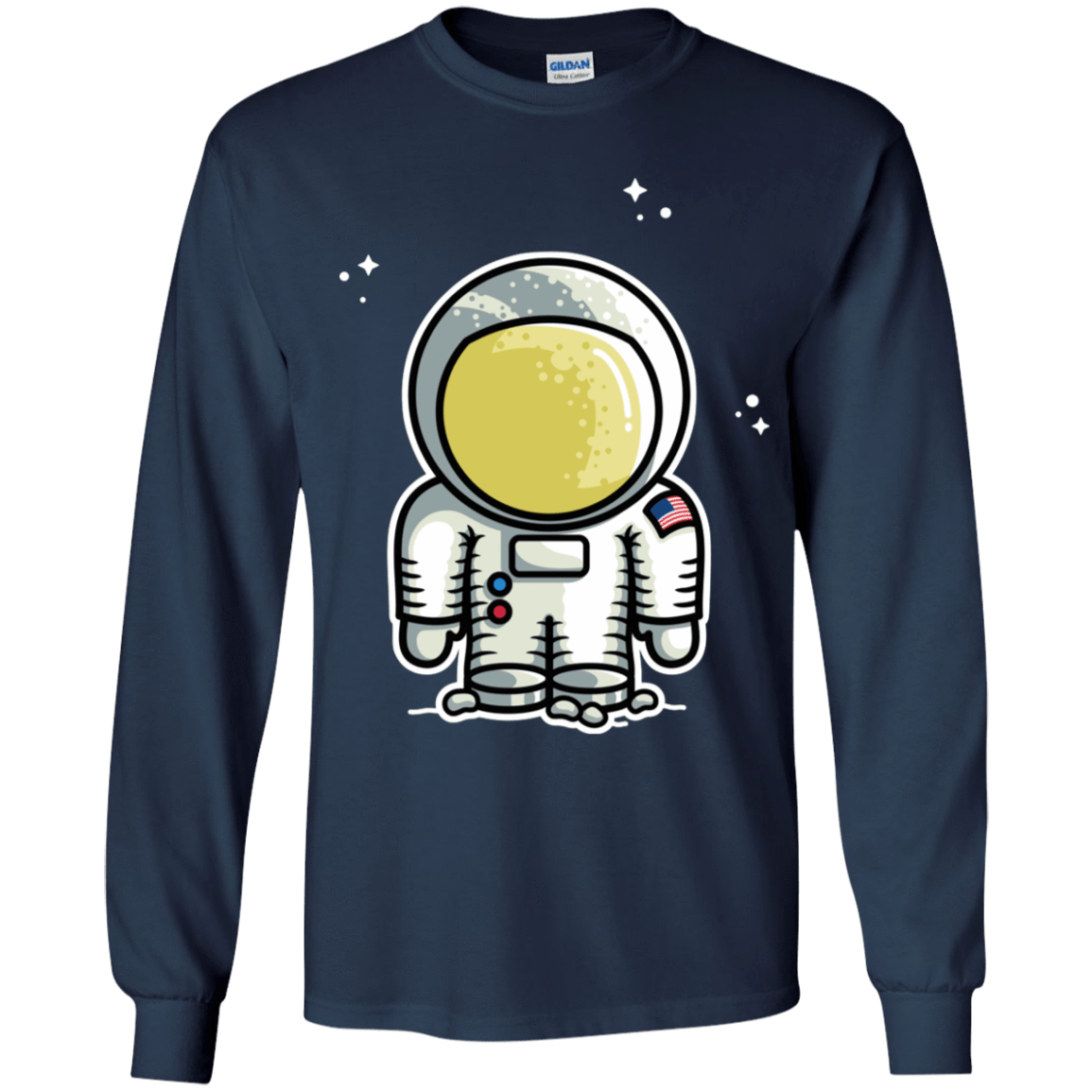 T-Shirts Navy / YS Cute Astronaut Youth Long Sleeve T-Shirt
