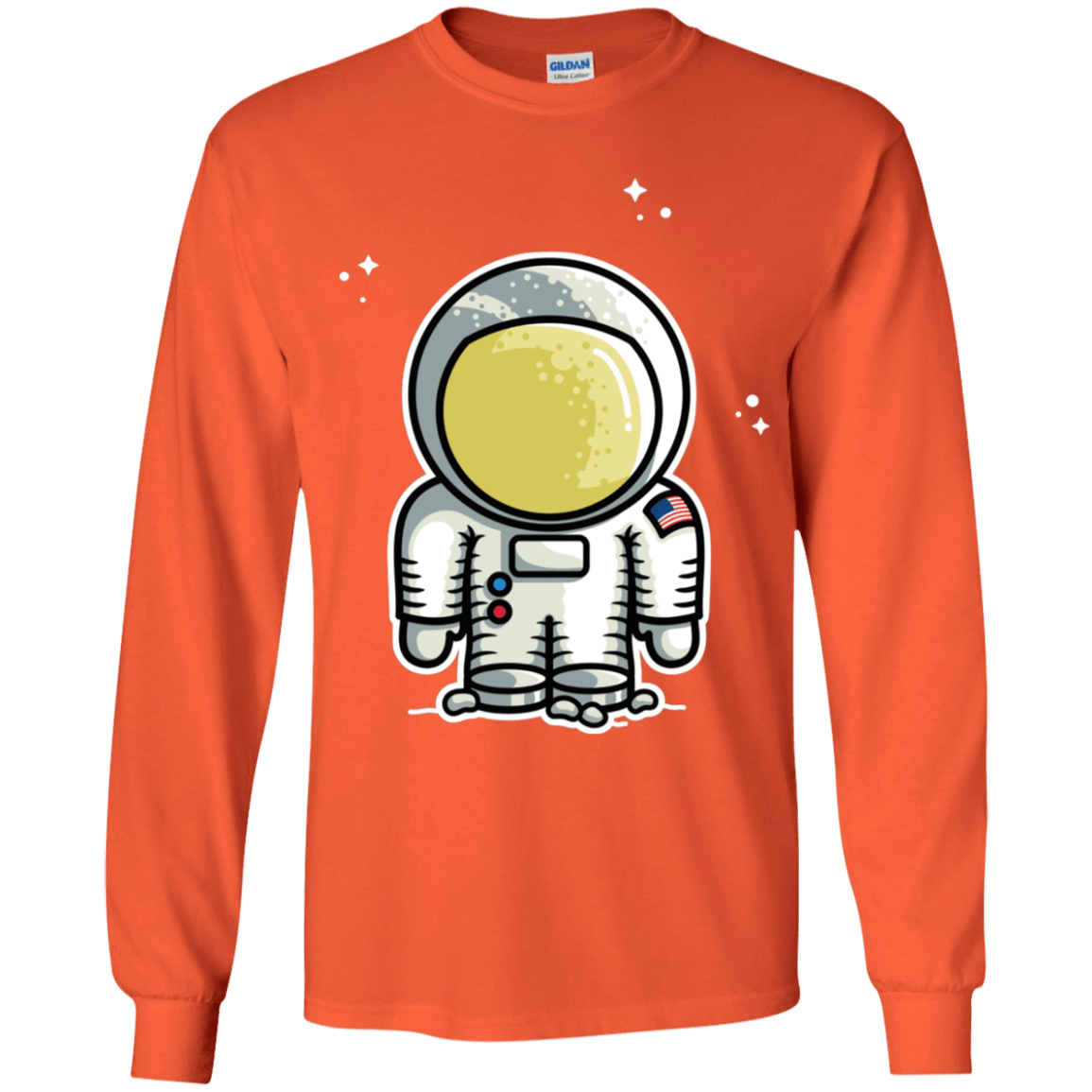 T-Shirts Orange / YS Cute Astronaut Youth Long Sleeve T-Shirt