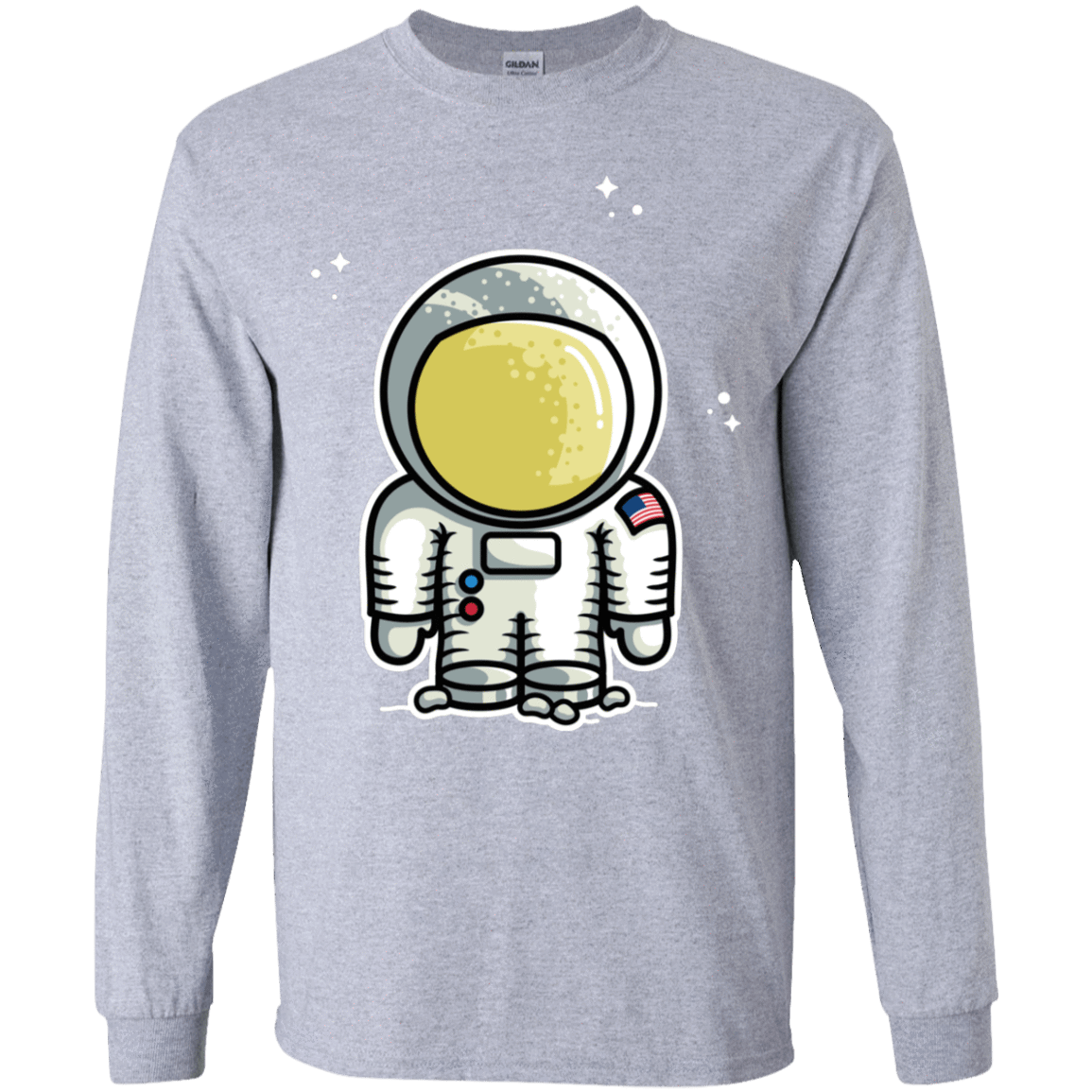 T-Shirts Sport Grey / YS Cute Astronaut Youth Long Sleeve T-Shirt