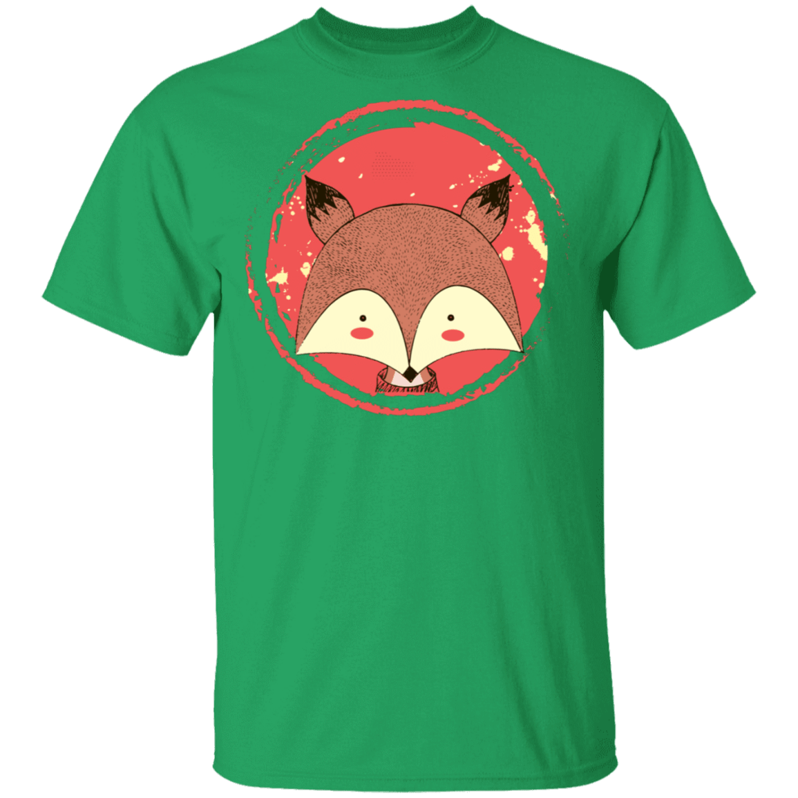 T-Shirts Irish Green / S Cute Fox T-Shirt