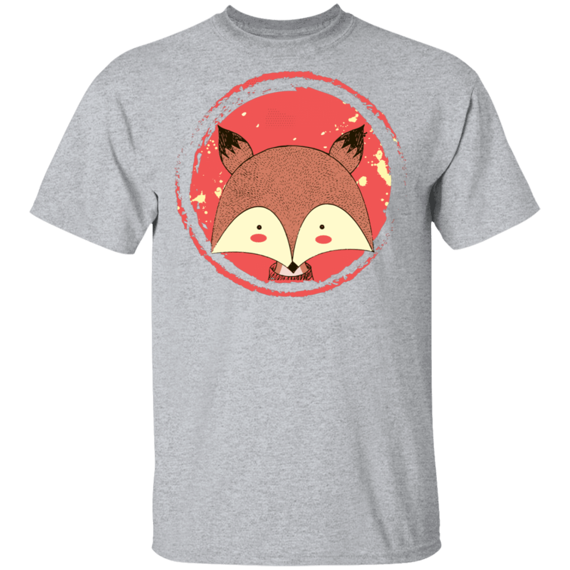 T-Shirts Sport Grey / S Cute Fox T-Shirt