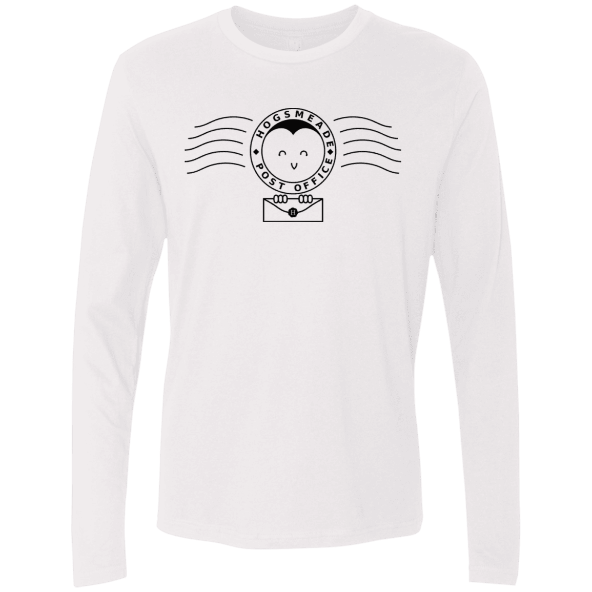 T-Shirts White / S Cute Hogsmeade Post Office Stamp Men's Premium Long Sleeve