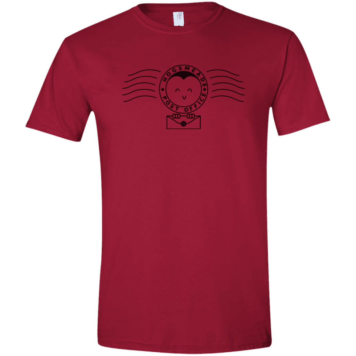 T-Shirts Cardinal Red / S Cute Hogsmeade Post Office Stamp Men's Semi-Fitted Softstyle