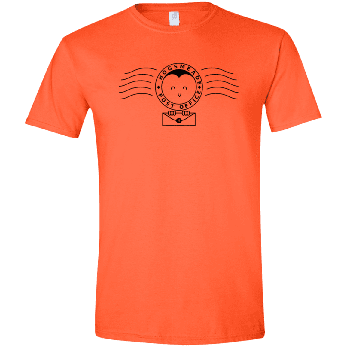 T-Shirts Orange / S Cute Hogsmeade Post Office Stamp Men's Semi-Fitted Softstyle