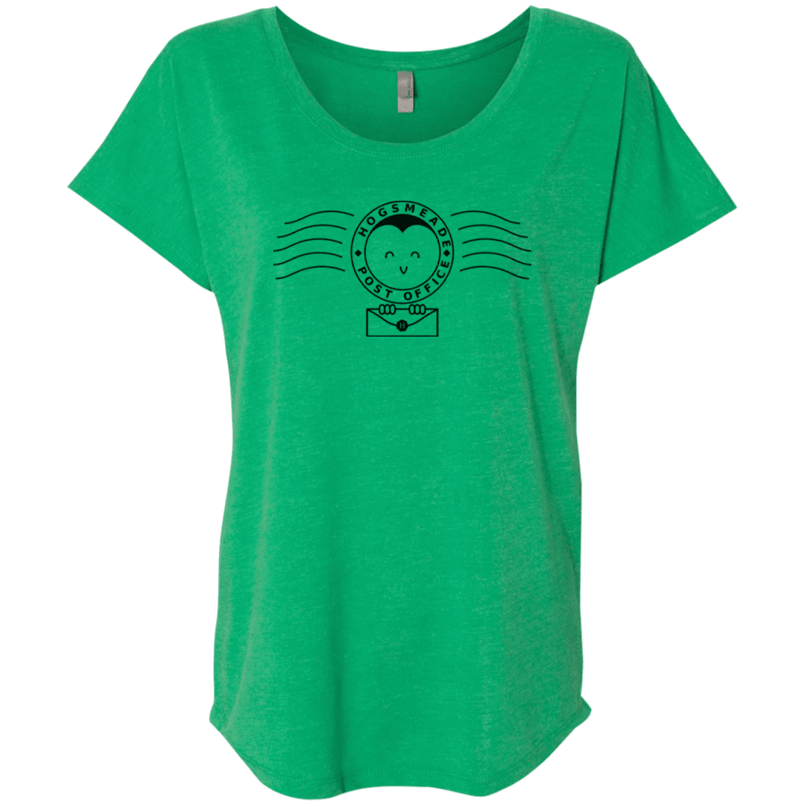 T-Shirts Envy / X-Small Cute Hogsmeade Post Office Stamp Triblend Dolman Sleeve