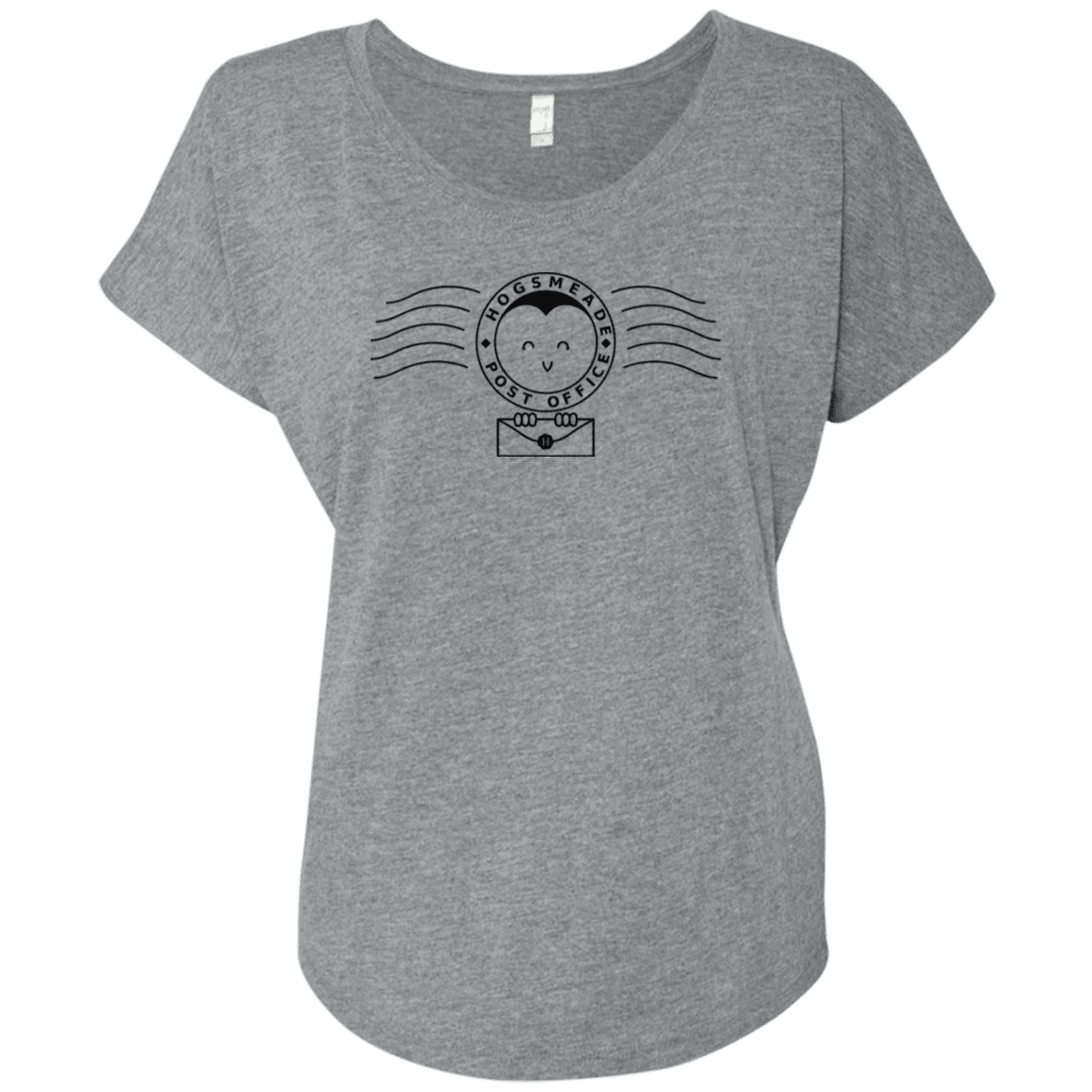 T-Shirts Premium Heather / X-Small Cute Hogsmeade Post Office Stamp Triblend Dolman Sleeve