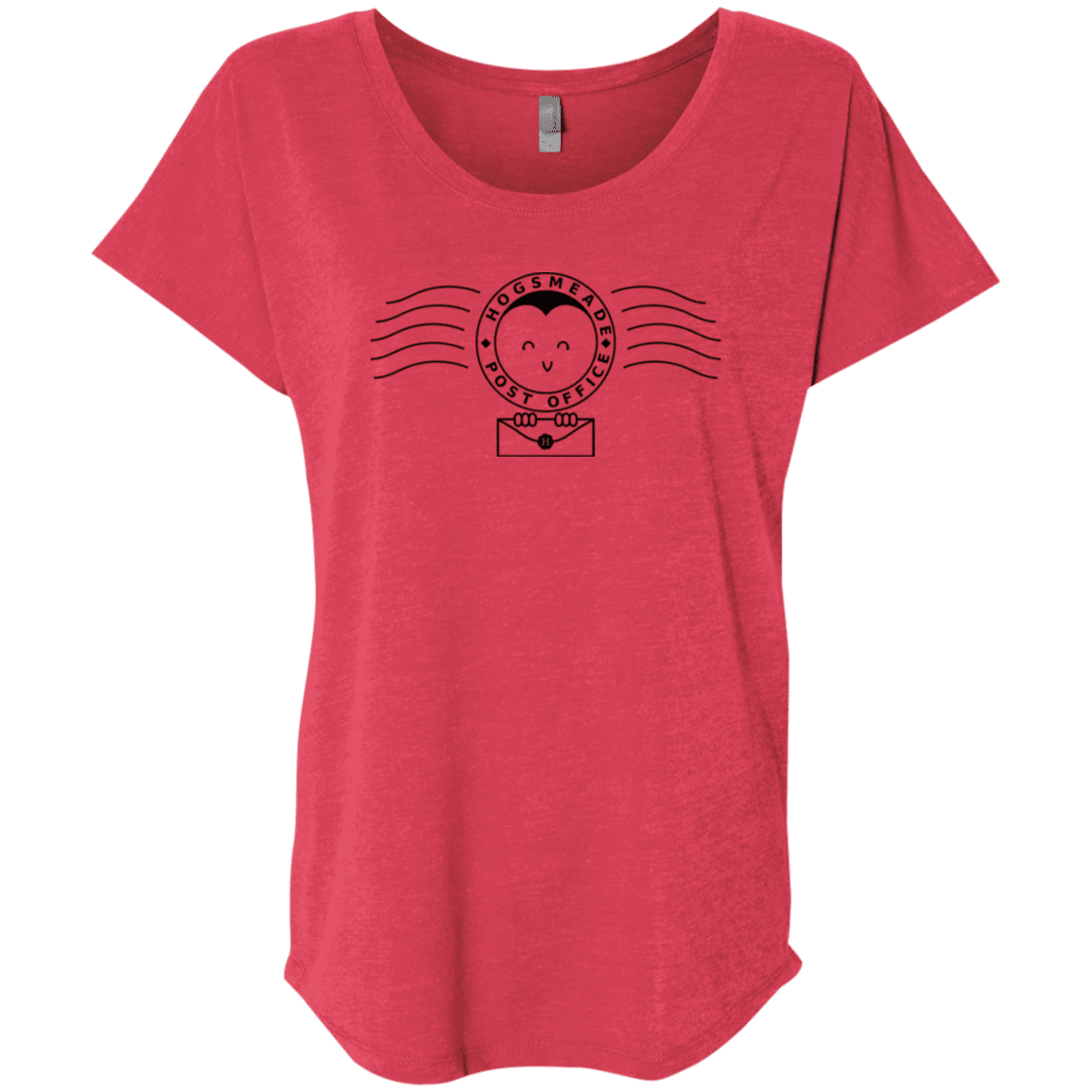 T-Shirts Vintage Red / X-Small Cute Hogsmeade Post Office Stamp Triblend Dolman Sleeve