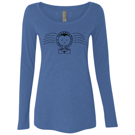T-Shirts Vintage Royal / S Cute Hogsmeade Post Office Stamp Women's Triblend Long Sleeve Shirt