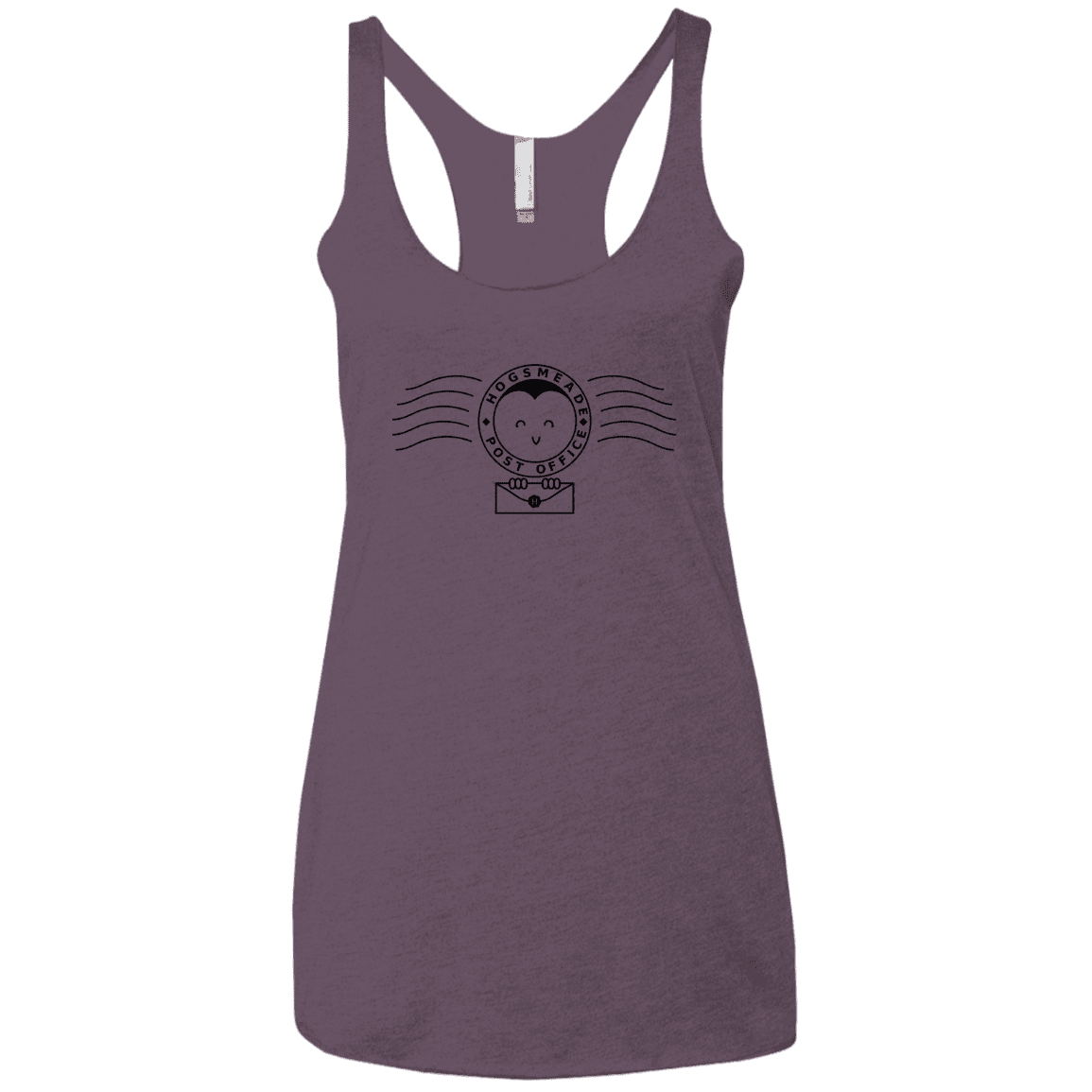 T-Shirts Vintage Purple / X-Small Cute Hogsmeade Post Office Stamp Women's Triblend Racerback Tank