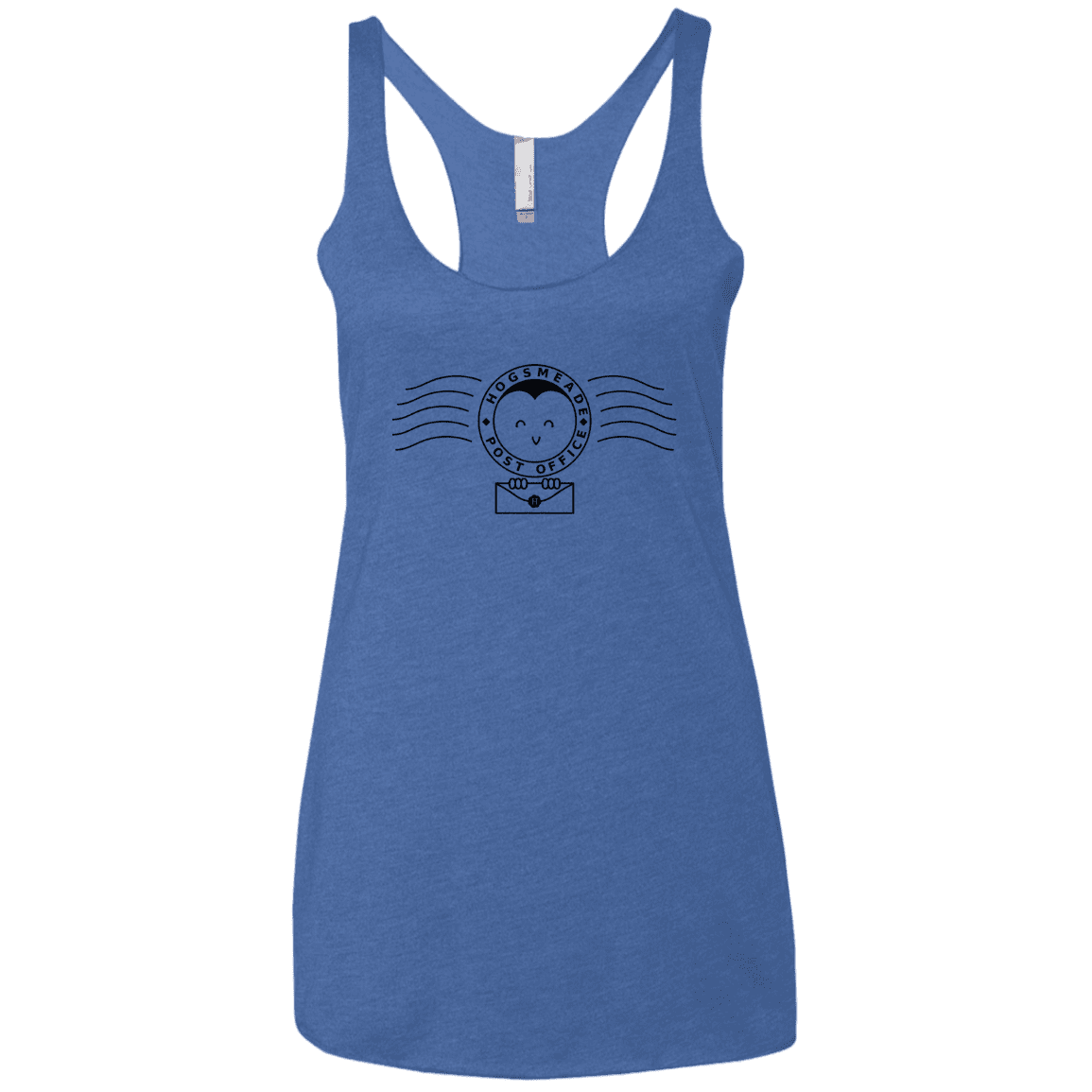 T-Shirts Vintage Royal / X-Small Cute Hogsmeade Post Office Stamp Women's Triblend Racerback Tank