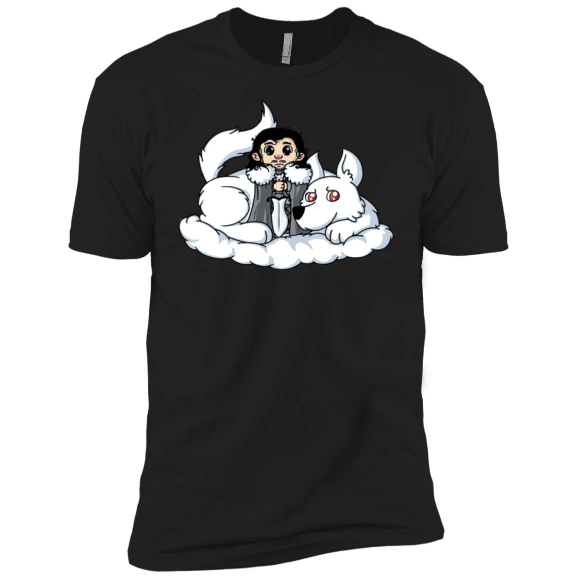 T-Shirts Black / YXS Cute Jon Snow and Ghost Boys Premium T-Shirt
