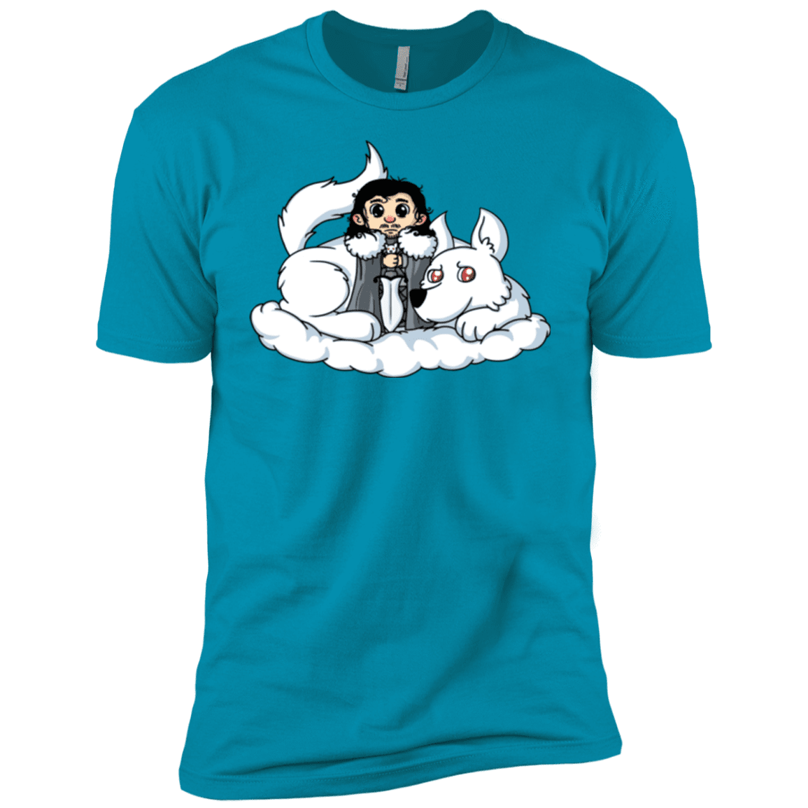 T-Shirts Turquoise / YXS Cute Jon Snow and Ghost Boys Premium T-Shirt
