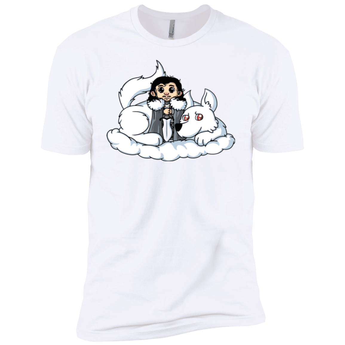 T-Shirts White / YXS Cute Jon Snow and Ghost Boys Premium T-Shirt