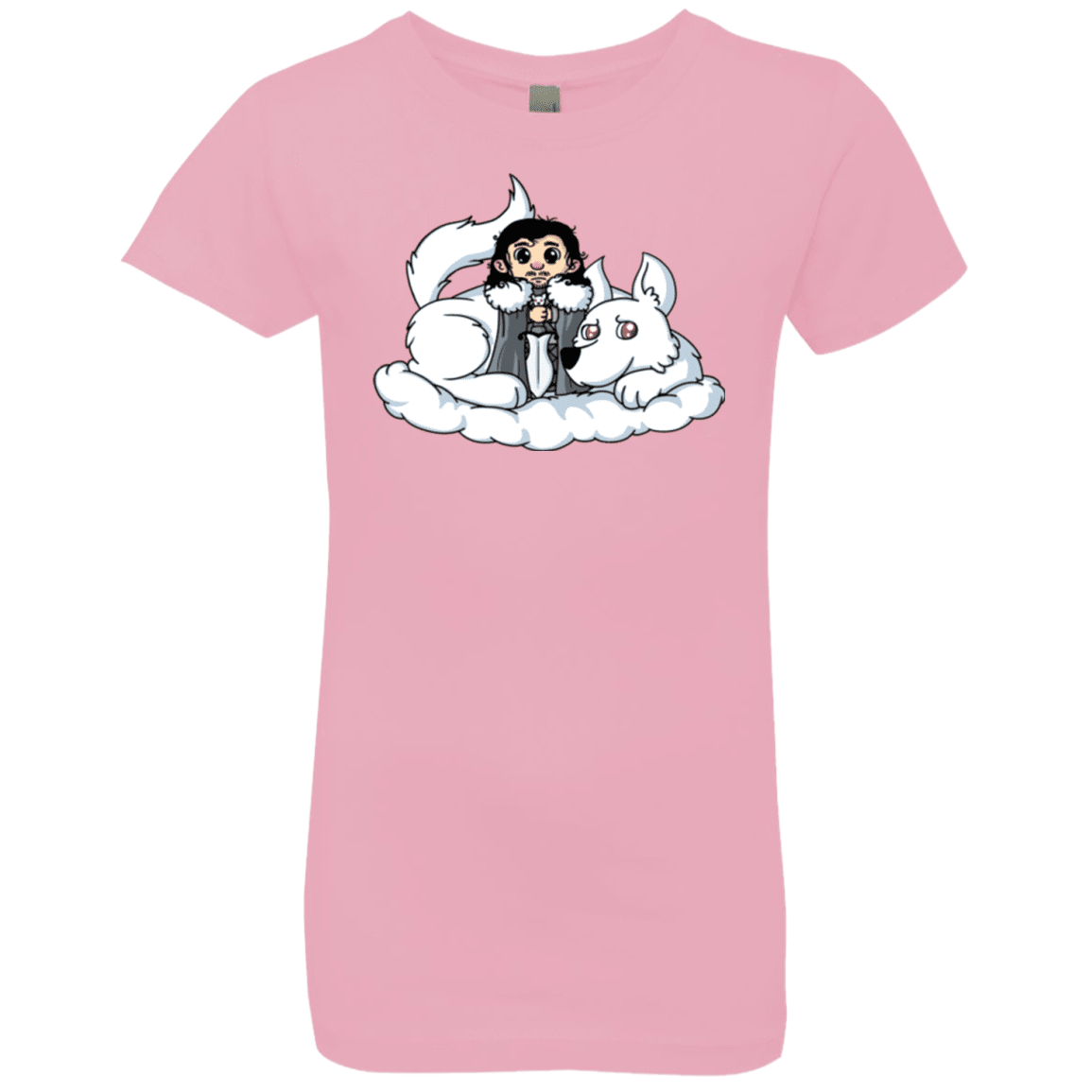 T-Shirts Light Pink / YXS Cute Jon Snow and Ghost Girls Premium T-Shirt