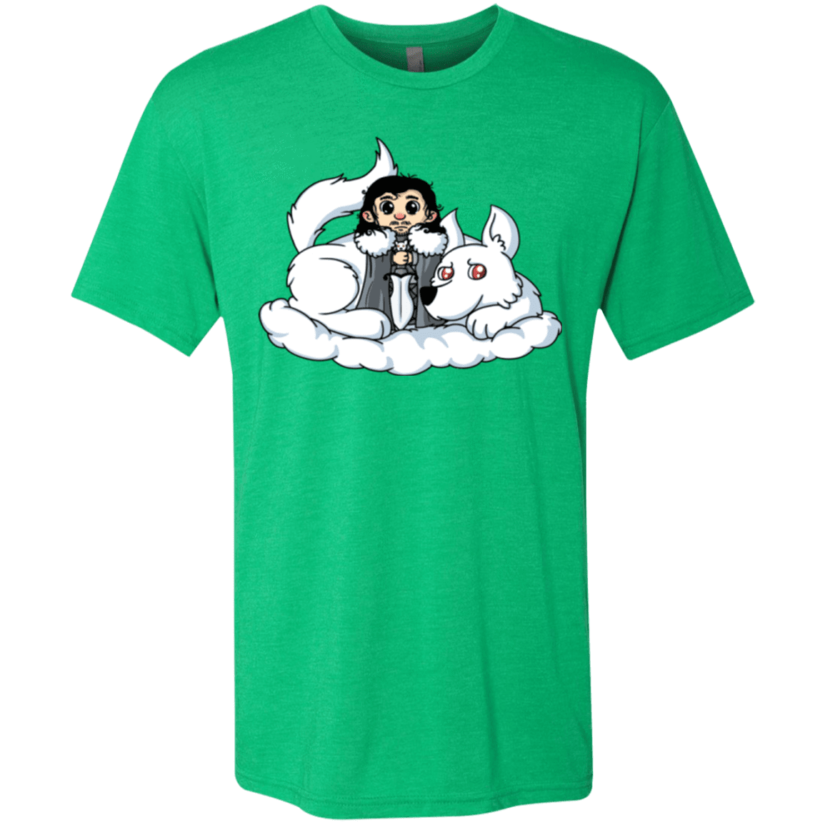 T-Shirts Envy / Small Cute Jon Snow and Ghost Men's Triblend T-Shirt