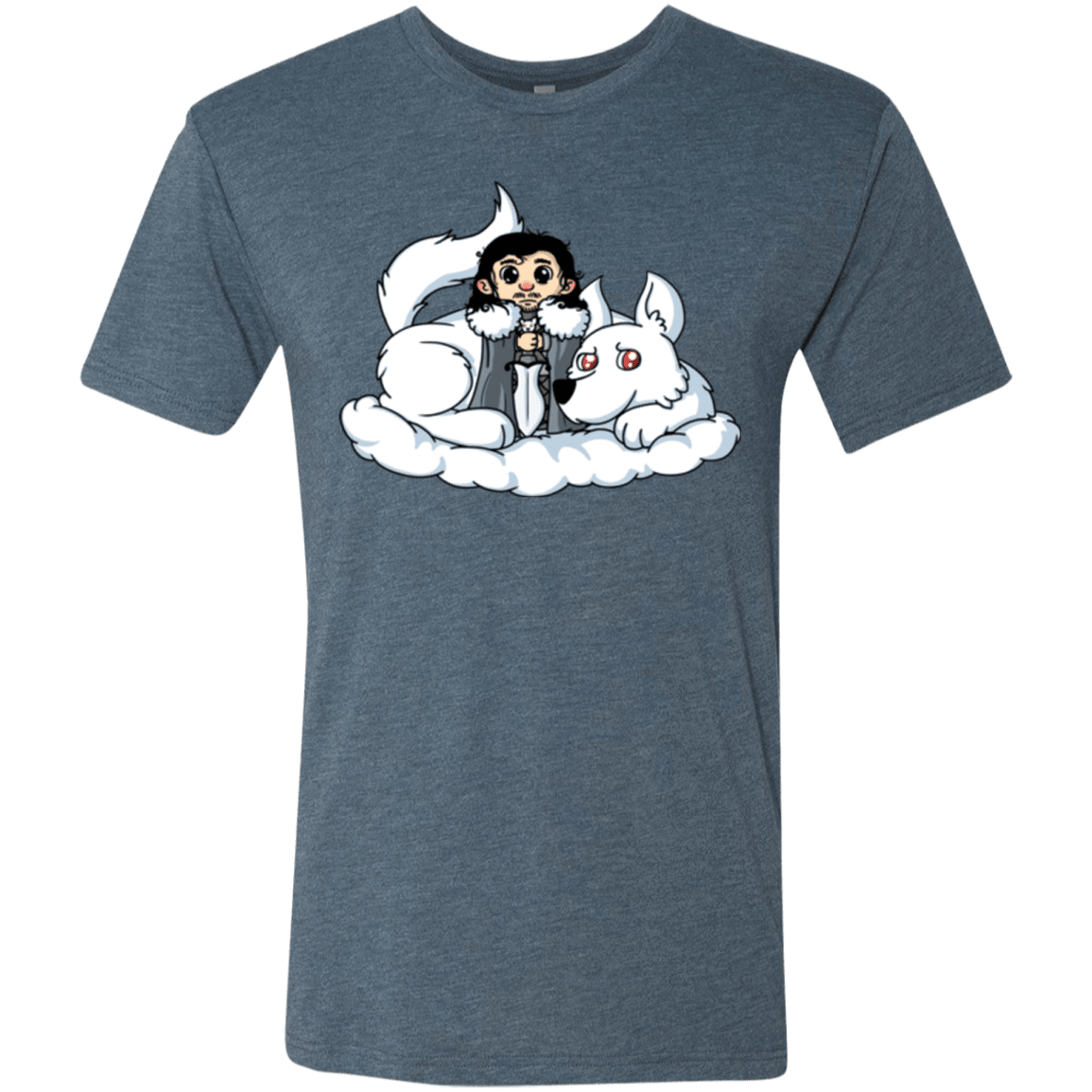 T-Shirts Indigo / Small Cute Jon Snow and Ghost Men's Triblend T-Shirt