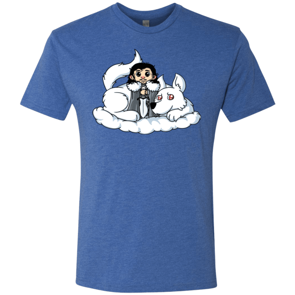T-Shirts Vintage Royal / Small Cute Jon Snow and Ghost Men's Triblend T-Shirt