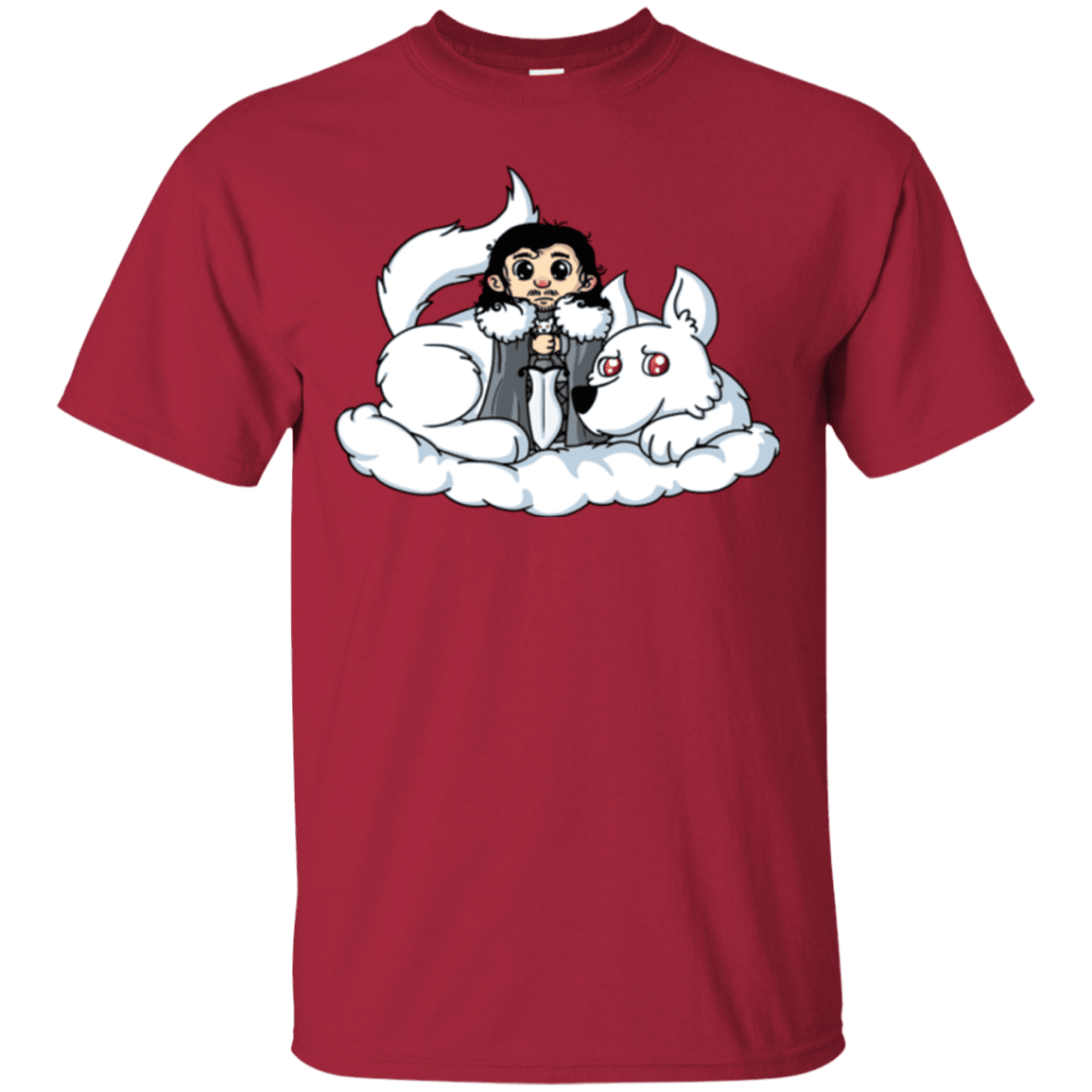 T-Shirts Cardinal / Small Cute Jon Snow and Ghost T-Shirt