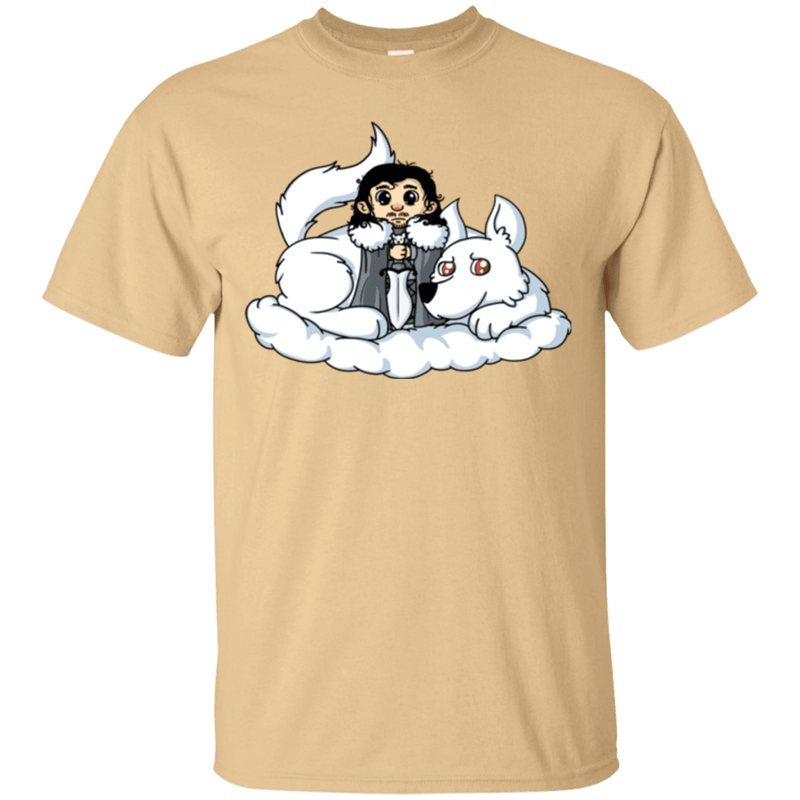 T-Shirts Vegas Gold / Small Cute Jon Snow and Ghost T-Shirt