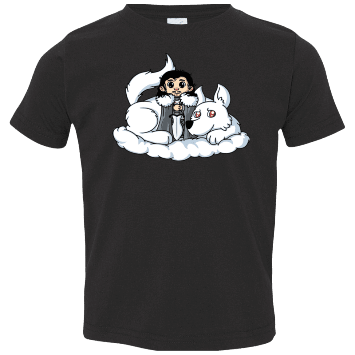 T-Shirts Black / 2T Cute Jon Snow and Ghost Toddler Premium T-Shirt