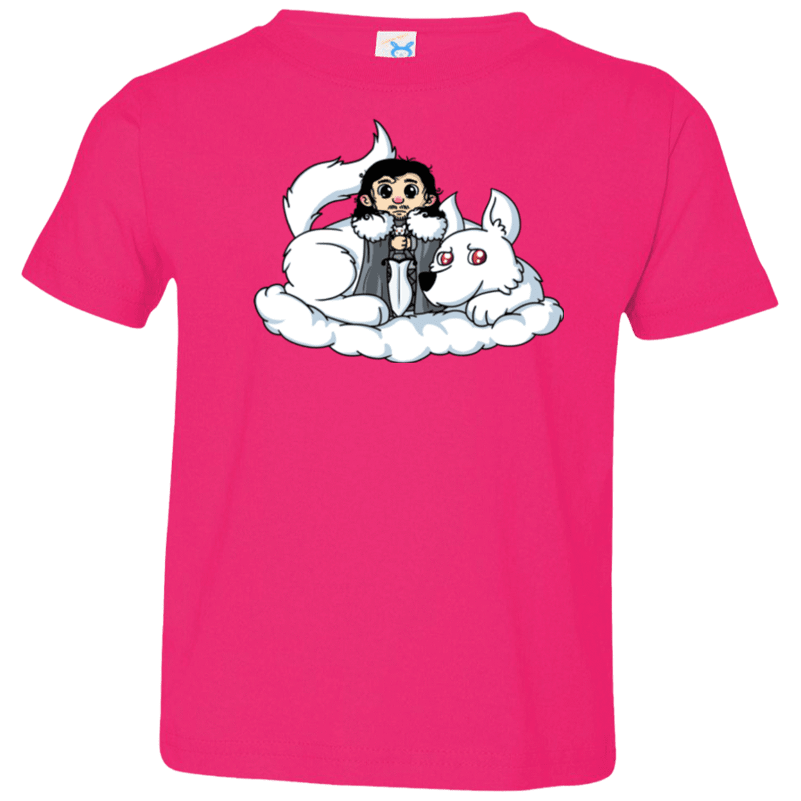 T-Shirts Hot Pink / 2T Cute Jon Snow and Ghost Toddler Premium T-Shirt