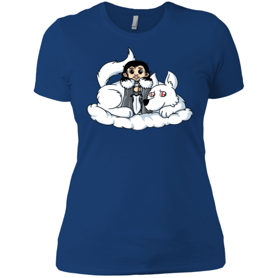 T-Shirts Royal / X-Small Cute Jon Snow and Ghost Women's Premium T-Shirt