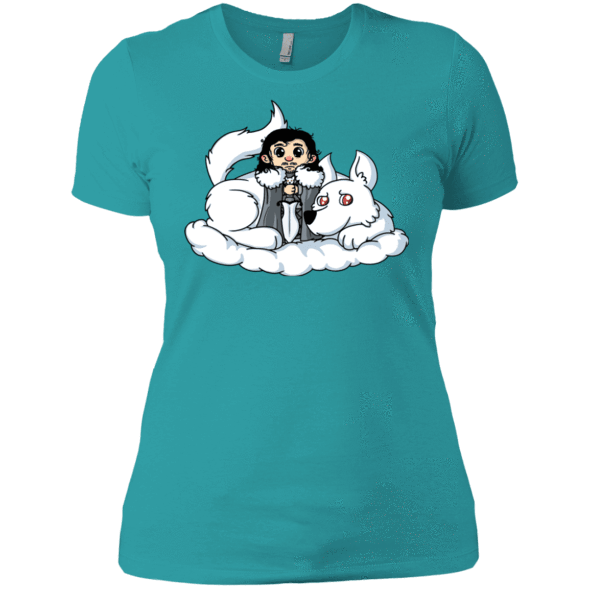 T-Shirts Tahiti Blue / X-Small Cute Jon Snow and Ghost Women's Premium T-Shirt